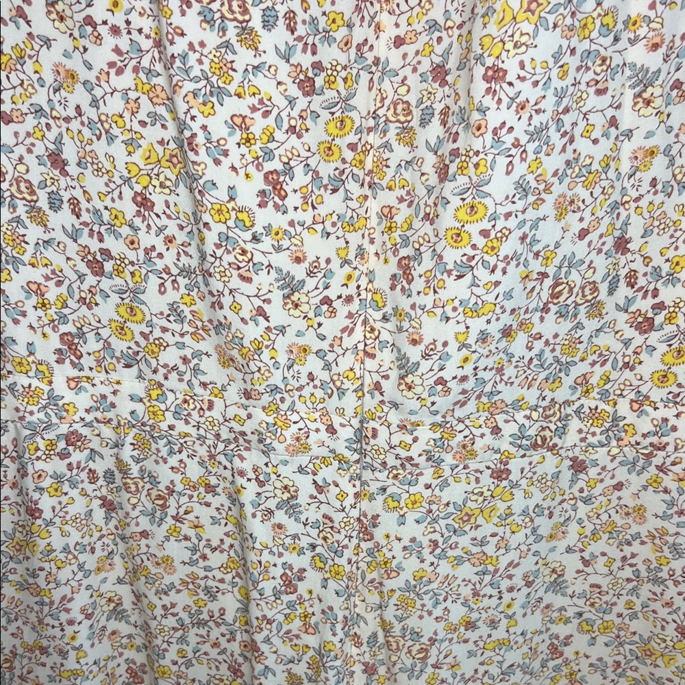 Madewell Cream and Mustard Floral Wrap Midi Dress - Picture 8 of 8